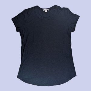 James Perse | Essential Women's Short Sleeve Crewneck Top Navy Blue Size 2
